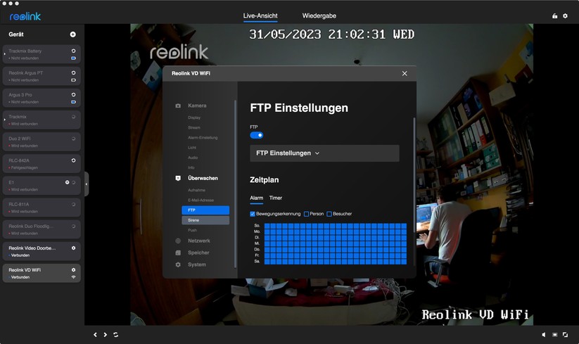 Reolink Video Doorbell WiFi/PoE: Desktop-App