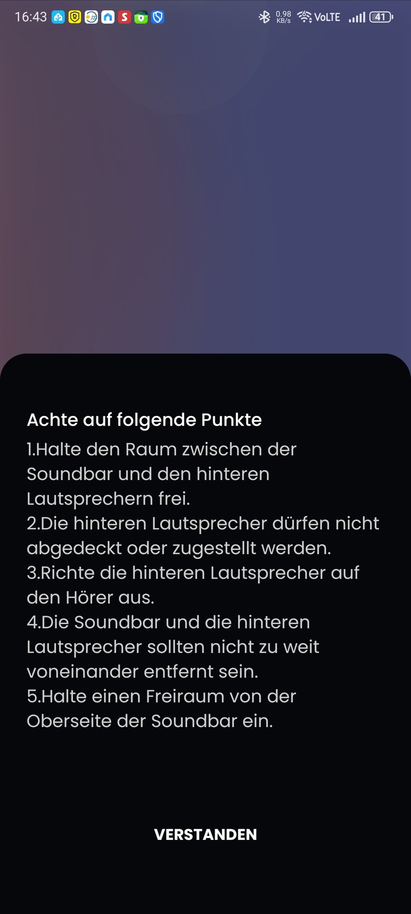 Die Einrichtung der Soundbar erfolgt mit der App JBL One