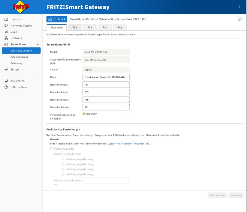 Fritz Smart Gateway: Browser-Oberfläche