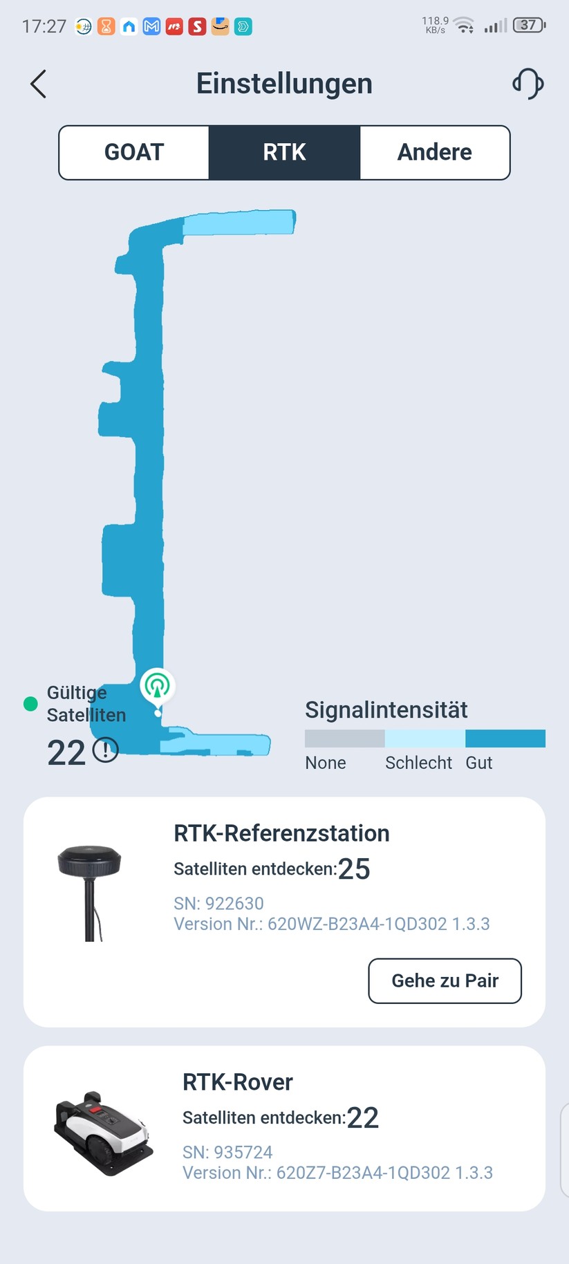  Konfiguration, Kartierung, Kamera, Laufzeit etc.