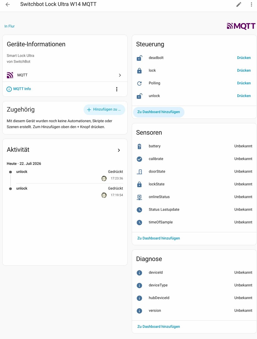 Für Home Assistant stehen drei Integrationen parat: lokal über Bluetooth oder über die Cloud respektive MQTT.