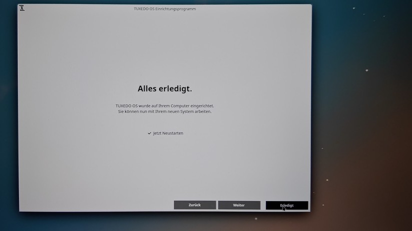 Tuxedo Nano Pro: Installation auf Basis des mitgelieferten USB-Stick Tuxedo Web FAI