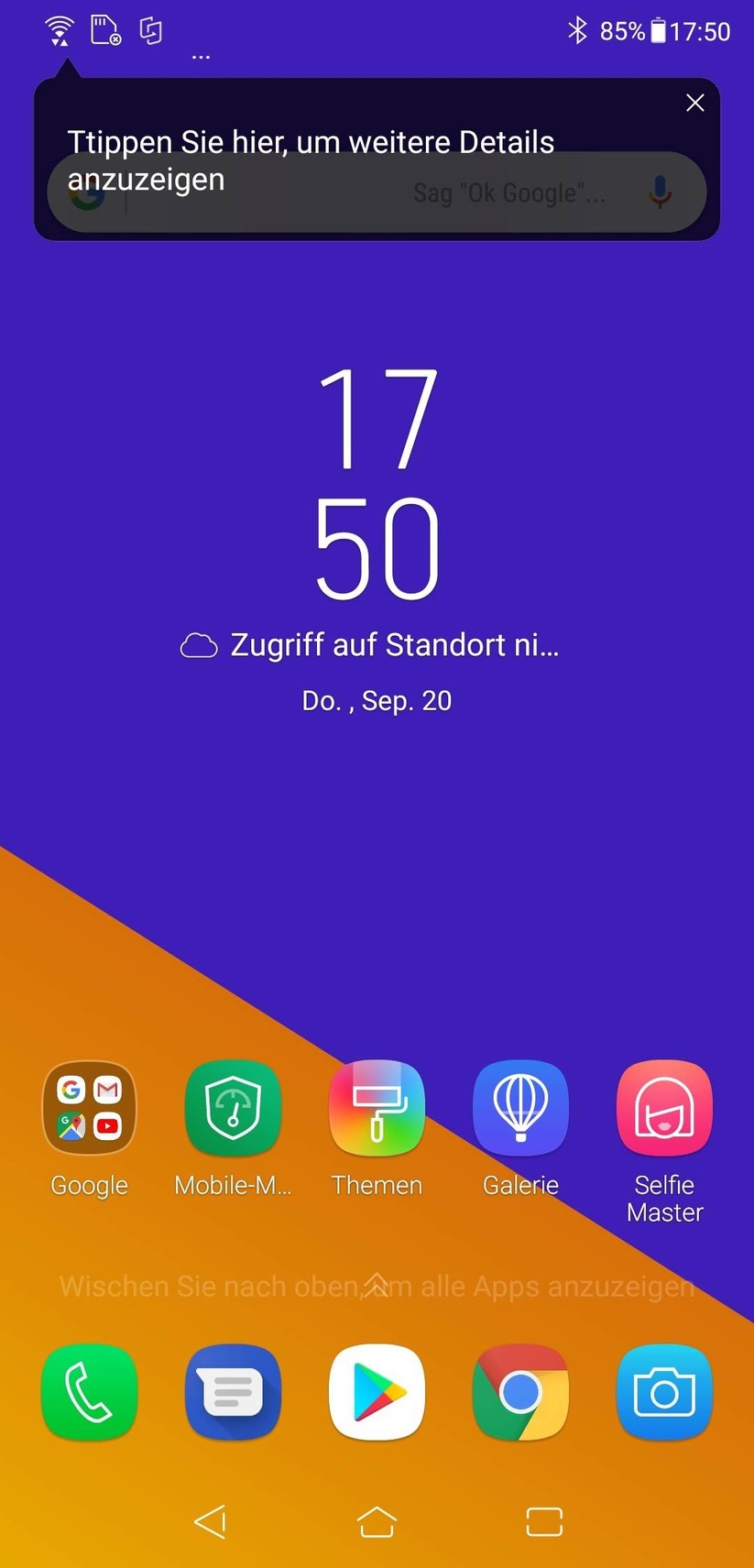 Startseite – leider noch mit Fehler im Labeling