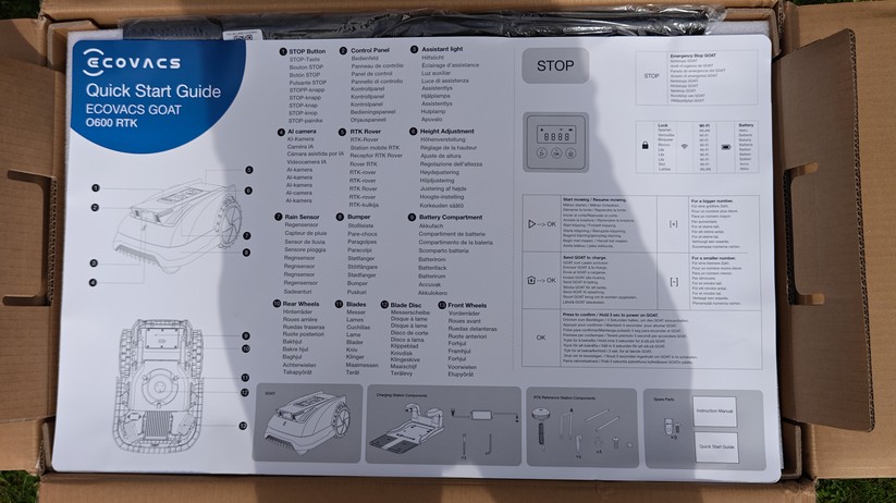 Ecovacs Goat O600 RTK bietet eine Schnittbreite von 19 cm und ist für Rasenflächen bis 600 m². 