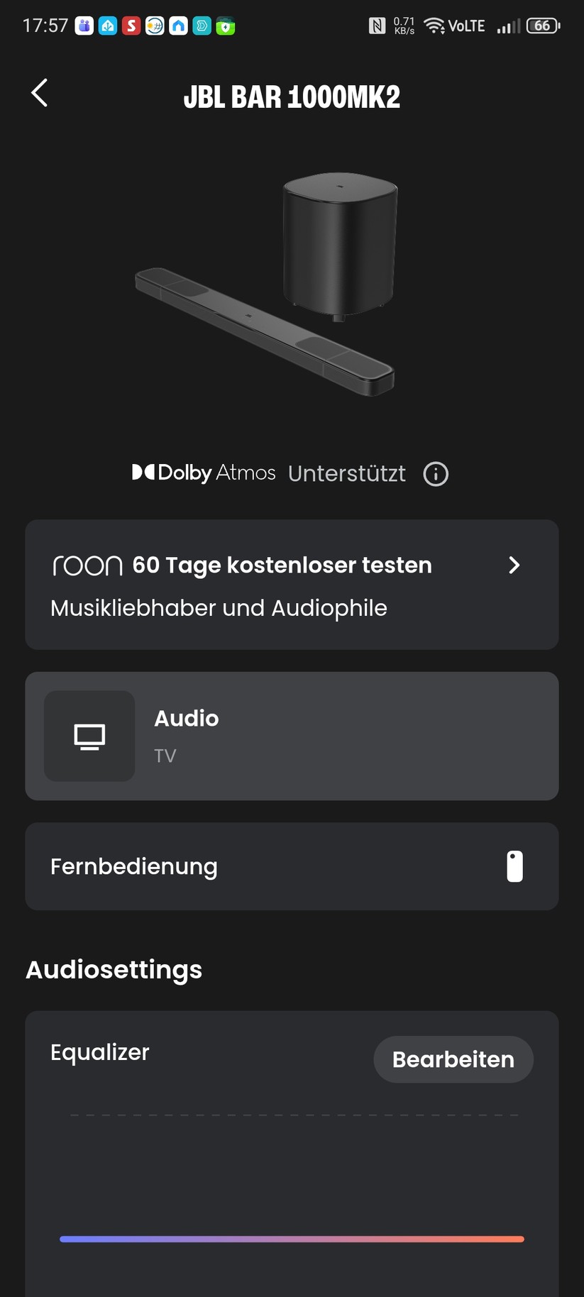 Mit der App JBL One wird die JBL BAr 1000MK2 eingerichtet.
