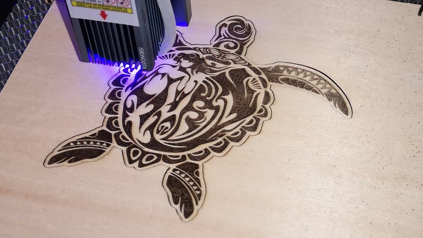 Sculpfun S9: Gravuren gelingen gut, sind aber immer von den Settings abhängig.