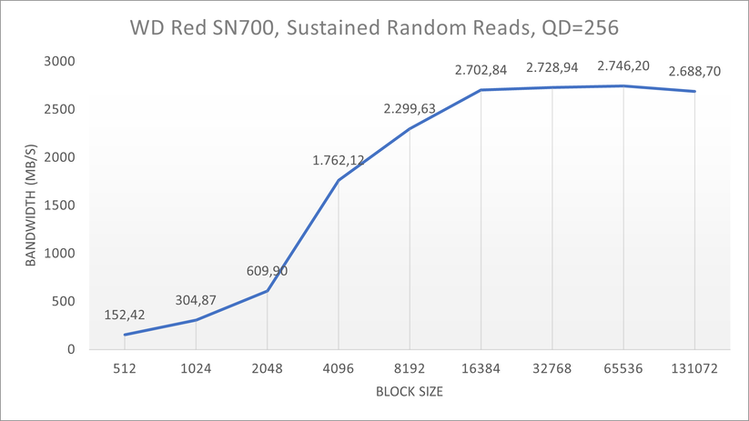 WD Red SN700 - Sustained Random Read