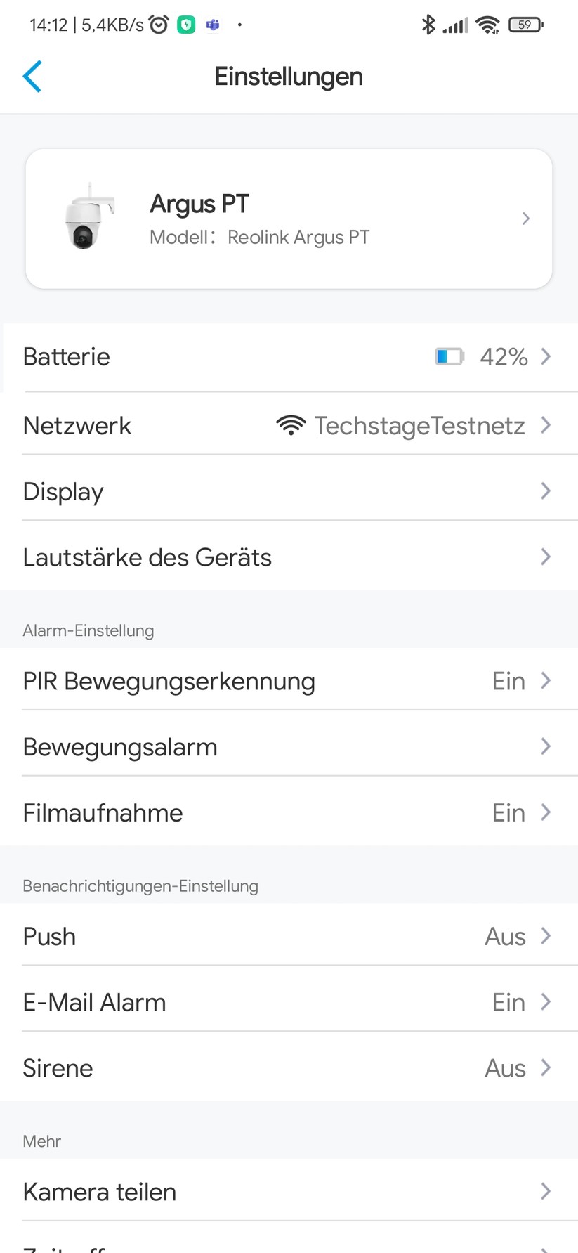 Einrichtung und Betrieb mit der App: Reolink PT 2K