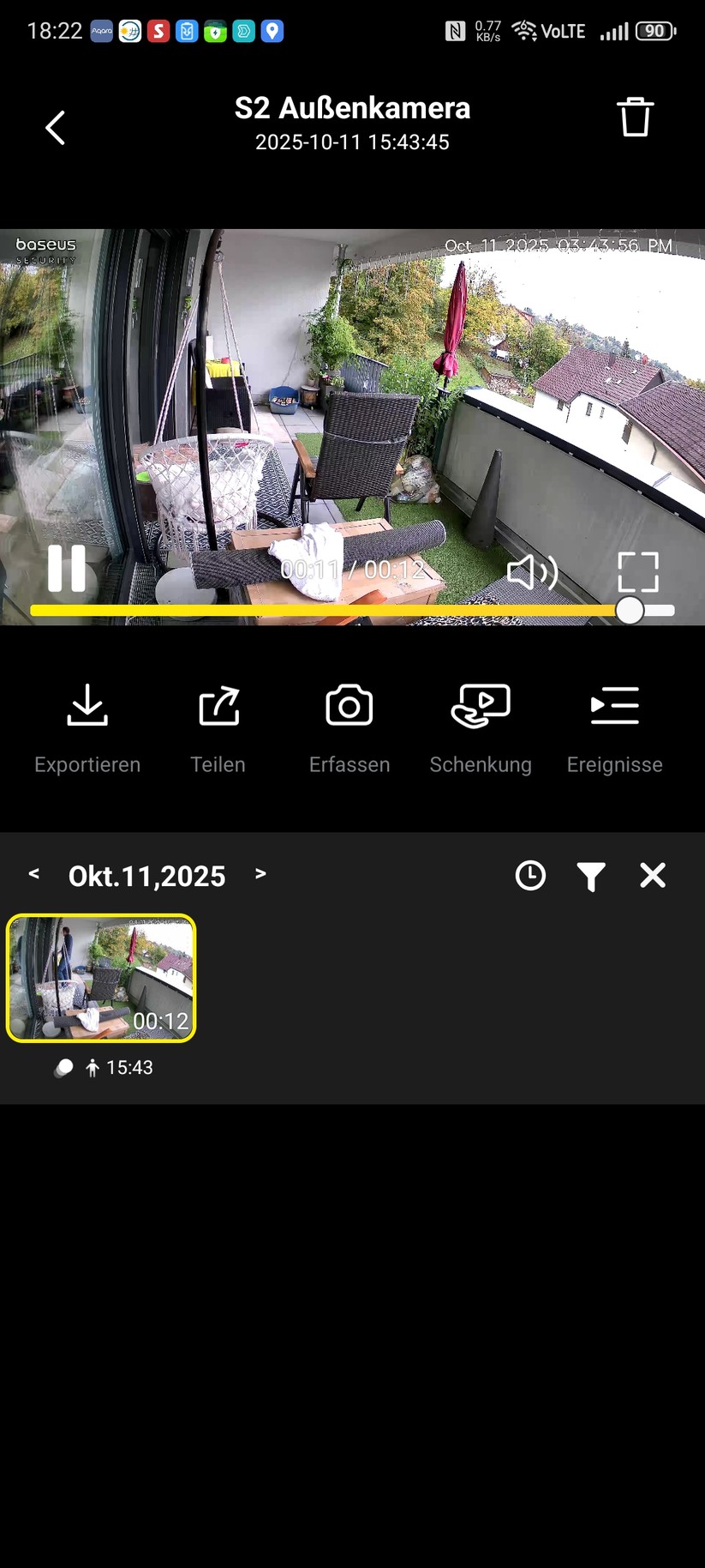 Baseus Security S2: Konfiguration mit der App