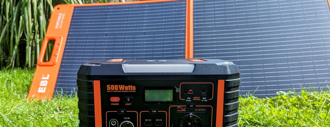 EBL MP 500 mit Solarpanel EBL Solar Apollo 100W