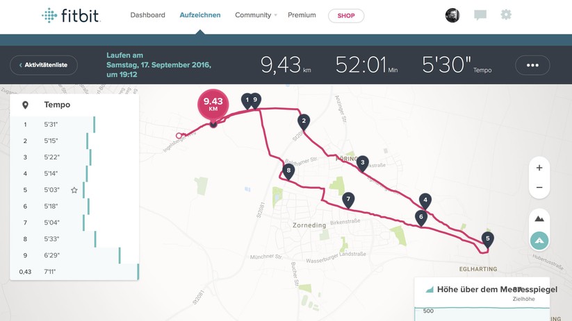 Das Webinterface von Fitbit ist übersichtlich gestaltet und macht Spaß.