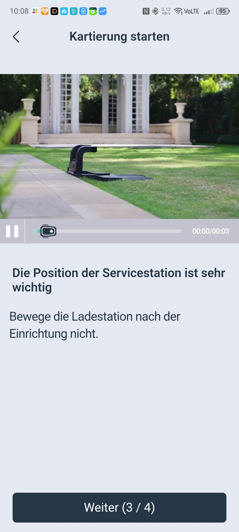Die Ecovacs-App ist übersichtlich und einfach zu bedienen. Sie erlaubt die Einstellung wichtiger Mäh-Parameter und bietet viele Hilfestellungen, etwa für die Kartierung.