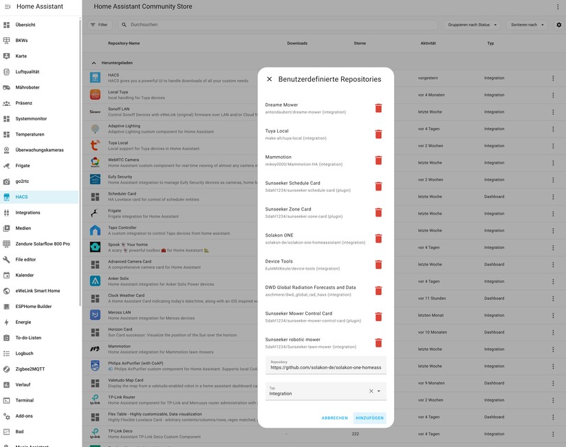 Solakon One: Integration in Home Assistant
