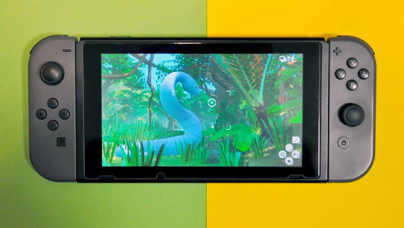 Der Switch-Bildschirm wird zur Kamera, mit der man Pokémon jagt. 