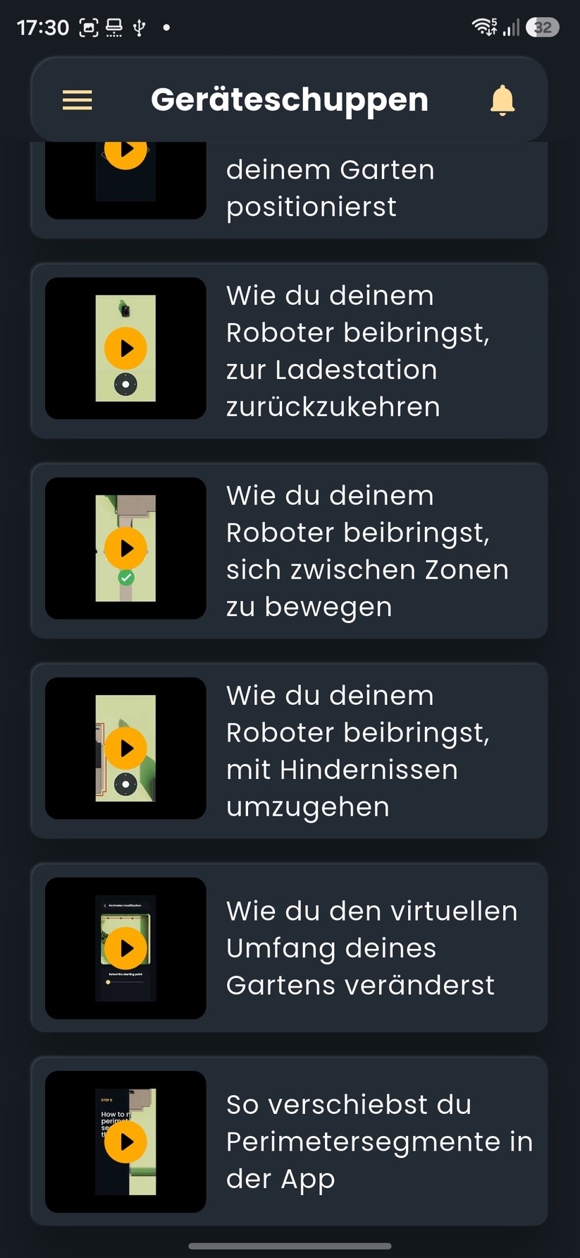 Der Funktionsumfang der App ist recht groß. Der A 6v verwaltet bis zu zehn Mähbereiche, zusätzlich sind bis zu 50 Sperrzonen vorgesehen. In der App lassen sich virtuelle Grenzen, Transferwege und Ausschlussbereiche anlegen.