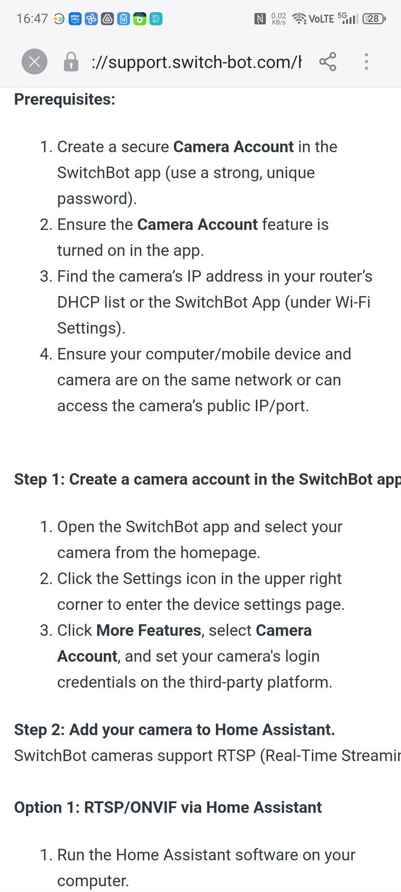 Damit die Einbindung des Videostreams in andere Systeme wie Home Assistant funktioniert, muss zuvor ein Kamera-Konto angelegt werden. Damit wird der RTSP-Stream aktiviert. 