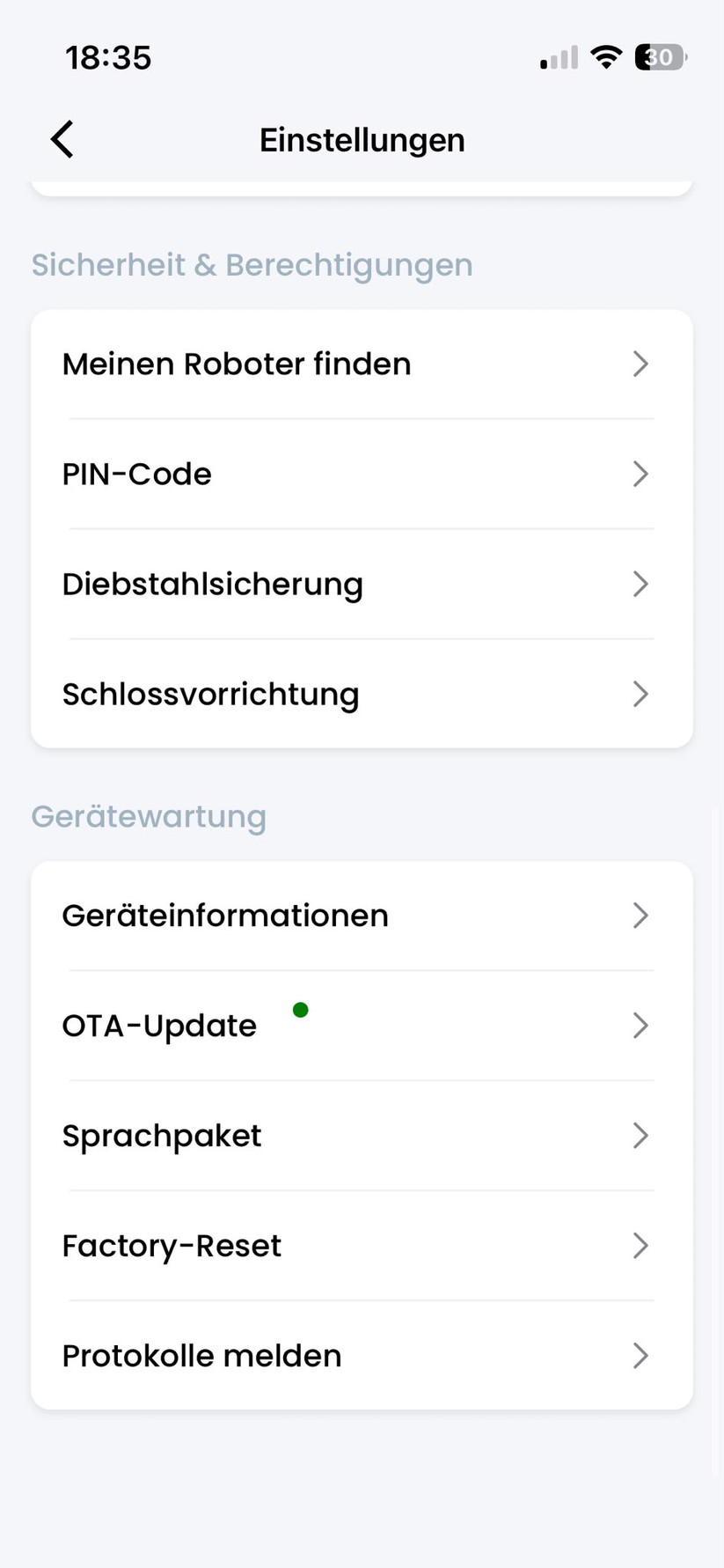 Grundsätzlich bietet die App viele Möglichkeiten, ohne so intuitiv und umfangreich wie bei Segway oder Mammotion zu sein. Vor allem Einstellungsmöglichkeiten bei der Hinderniserkennung haben wir stark vermisst.