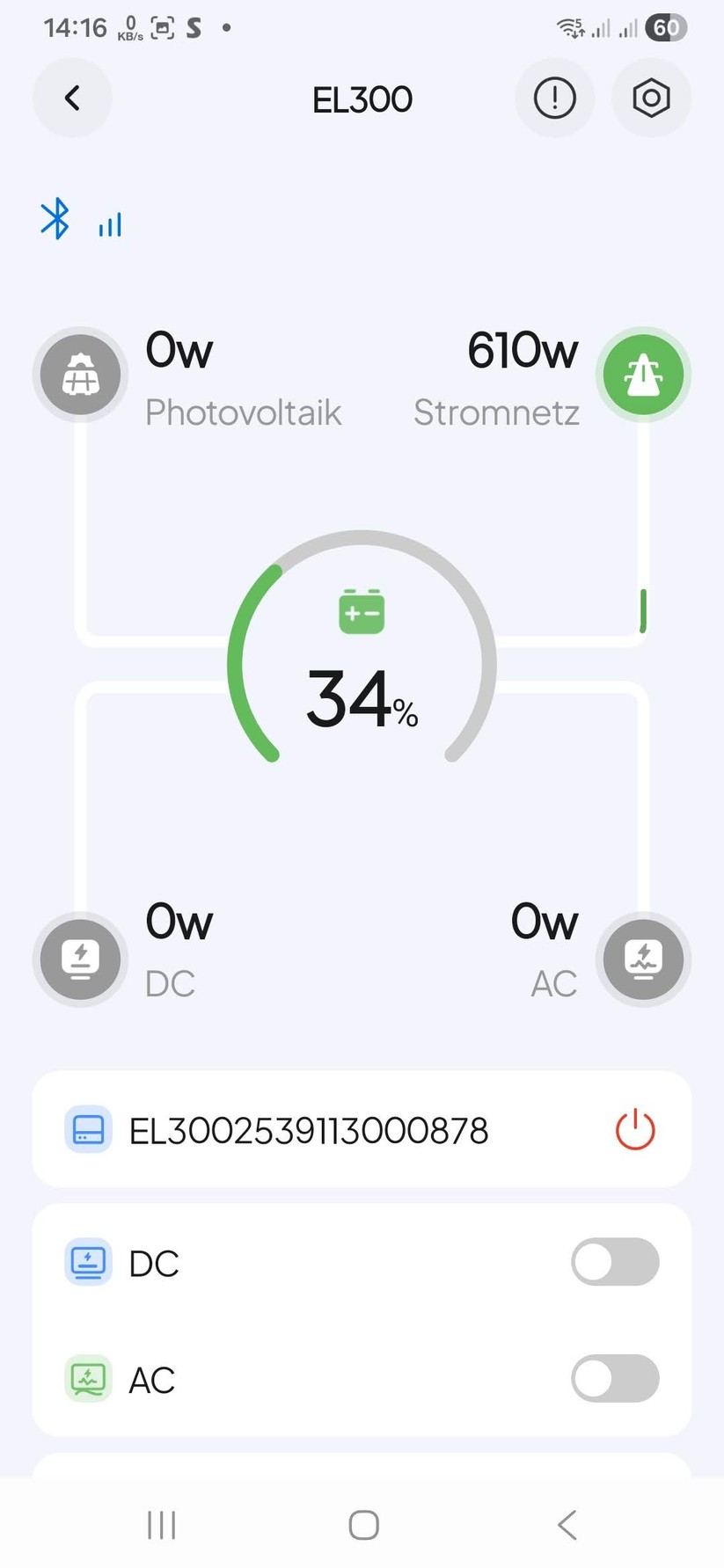 Wer die Elite 300 aus der Ferne verwalten möchte, muss ein Konto für die Bluetti-App einrichten. Ohne Konto ist eine lokale Steuerung über Bluetooth mit der App möglich.