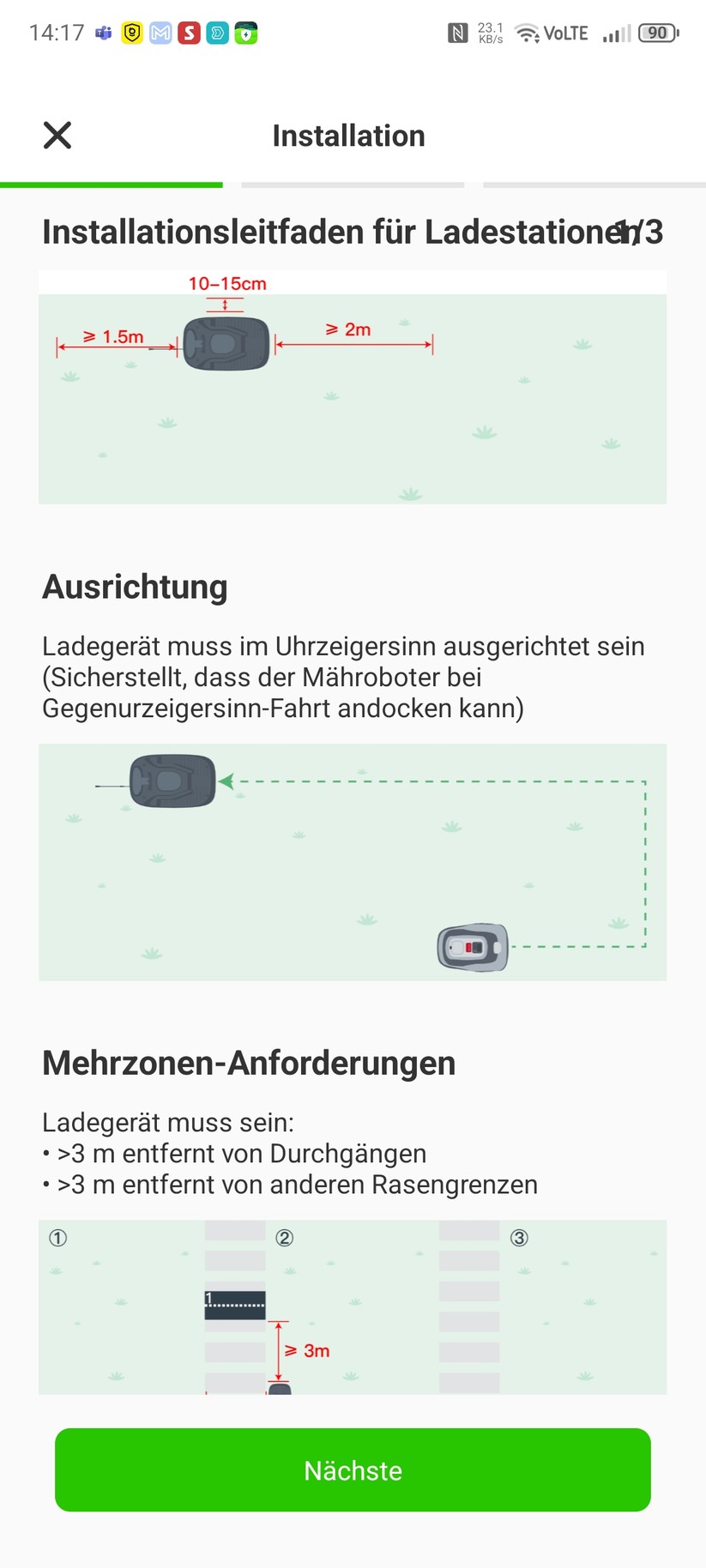 Roboup Raccoon 2 SE: Die Roboup-App liegt auf Deutsch und ist übersichtlich, sodass man den Mähroboter leicht konfigurieren und Zeitpläne erstellen kann.