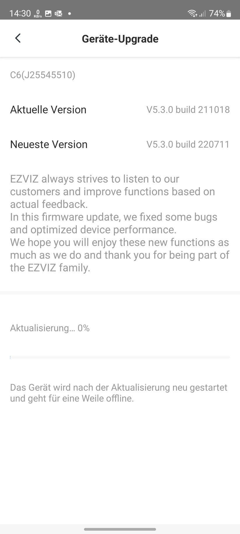 Ezviz C6 2K+: Einstellungen