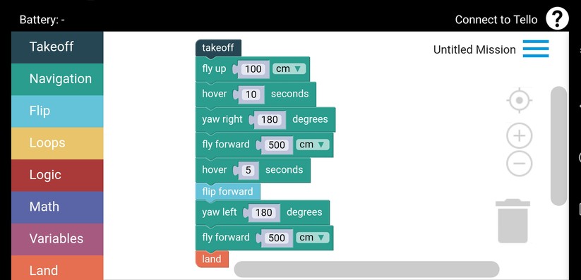 Droneblocks ist nicht ganz so bunt, funktioniert aber ebenfalls per Drag&Drop.