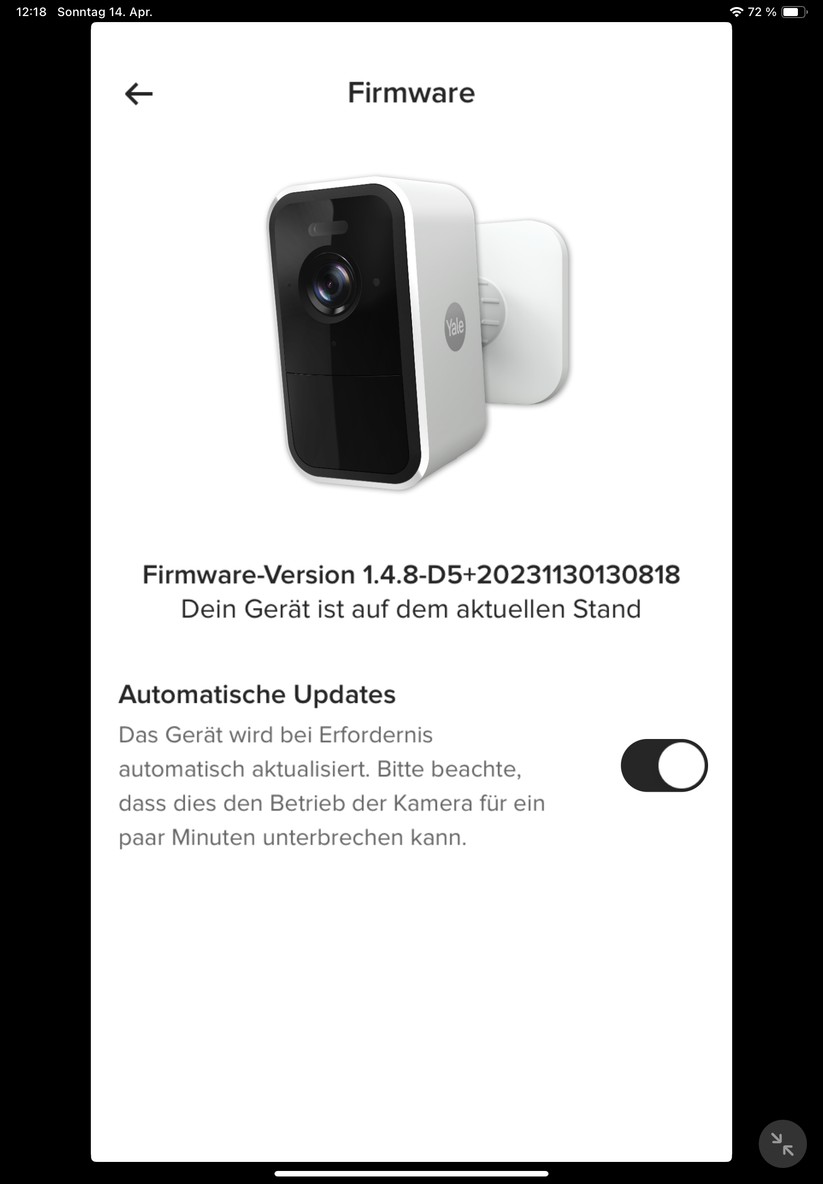 Yale Smart Outdoor Camera: Einrichtung und Einstellungen