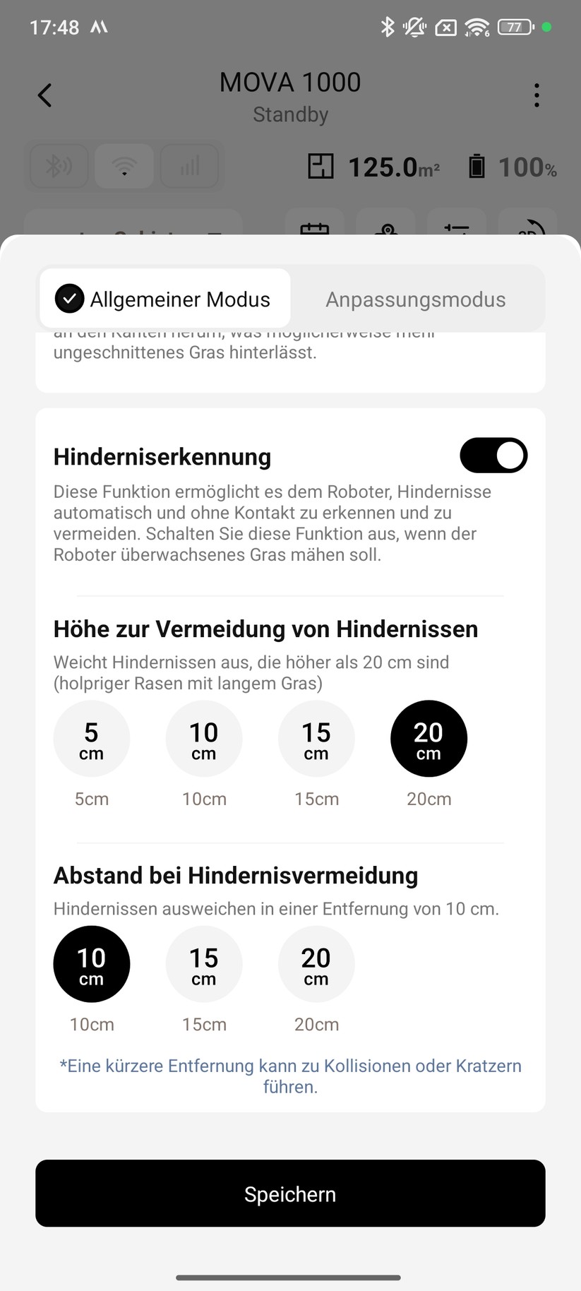 Mova 1000 – App