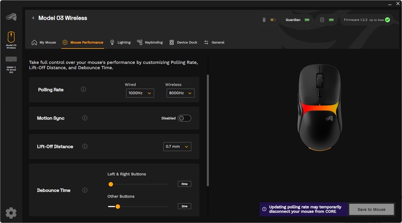 Glorious Model O3 Wireless - Bilder App