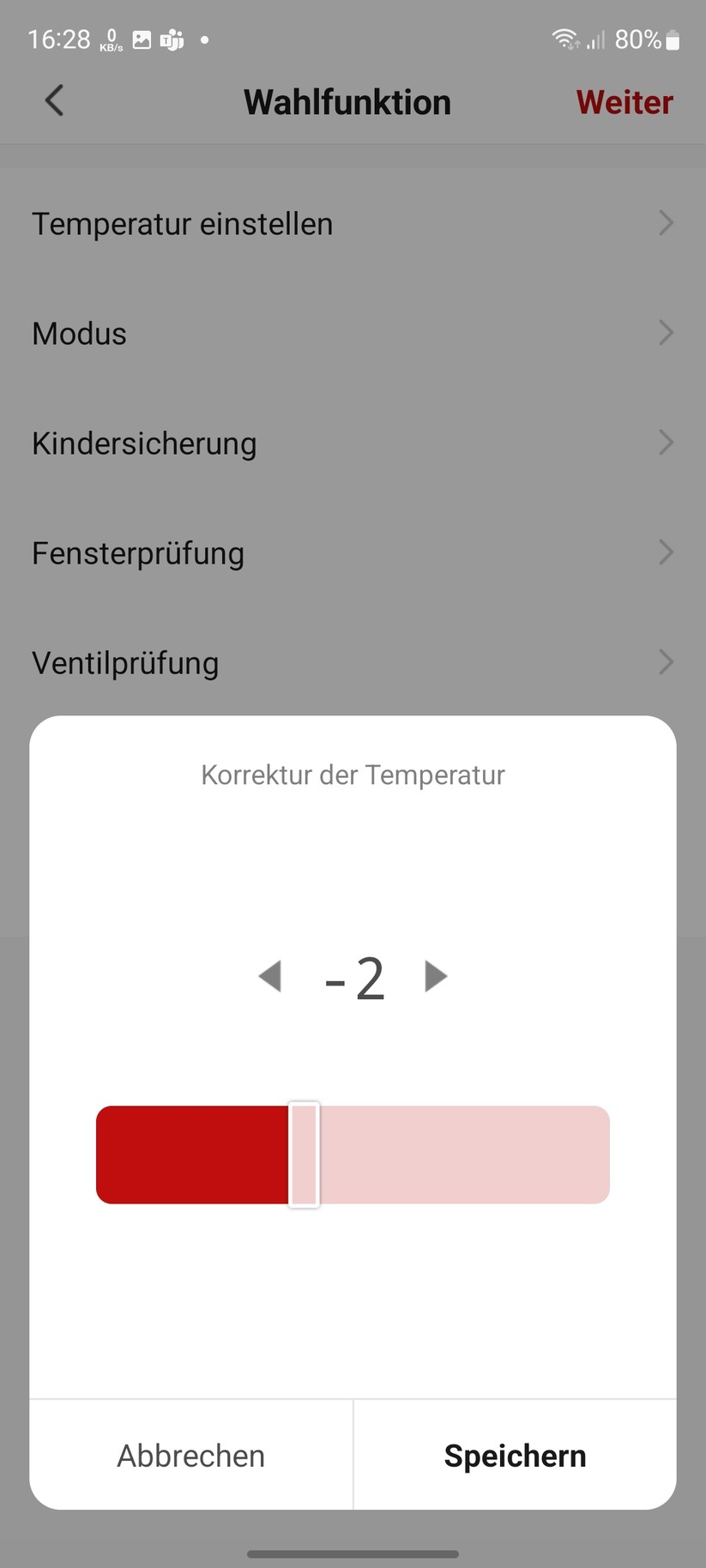  App - Temperatursensor kalibrieren