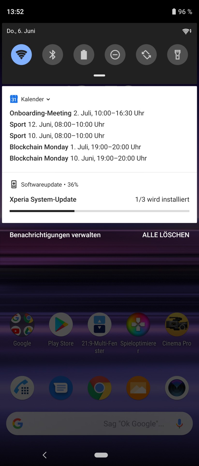 Benachrichtigungsleiste