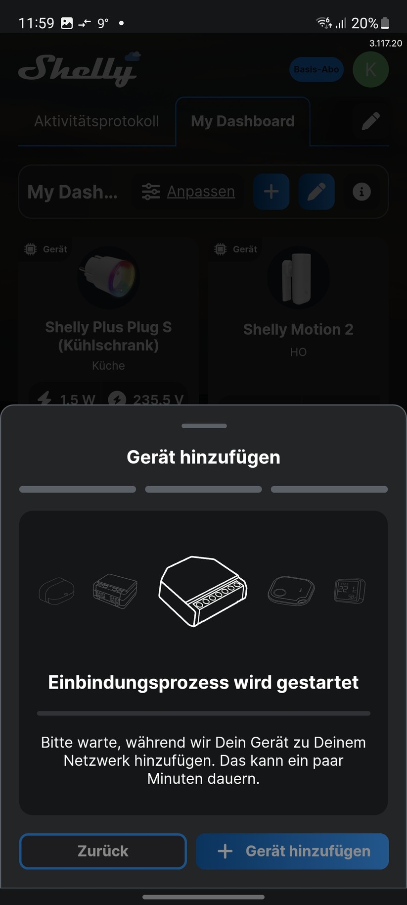  Inbetriebnahme mit Shelly-App