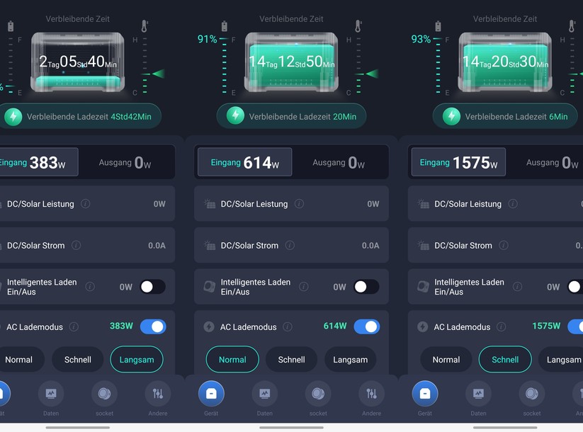 Die App zeigt etwa Kapazität und Ladeleistung.
