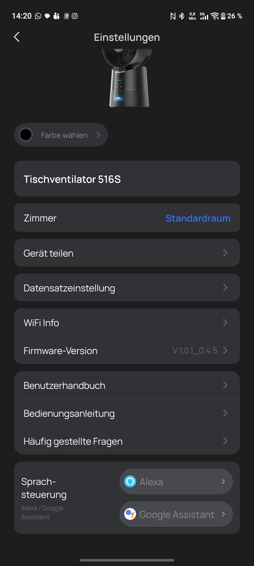 Dreo Turbocool Nebelventilator 516S Screenshot