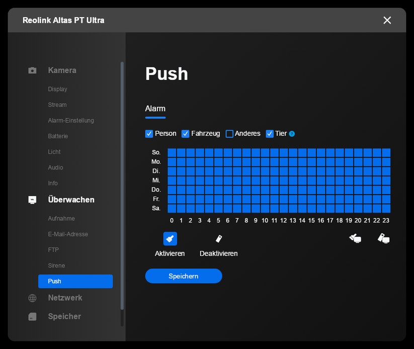 Desktop-Anwendung für Reolink Altas PT Ultra: PTZ-Überwachungskamera mit 4K, Wi-Fi 6, Akku, farbiger Nachtsicht und kontinuierlicher Aufnahme