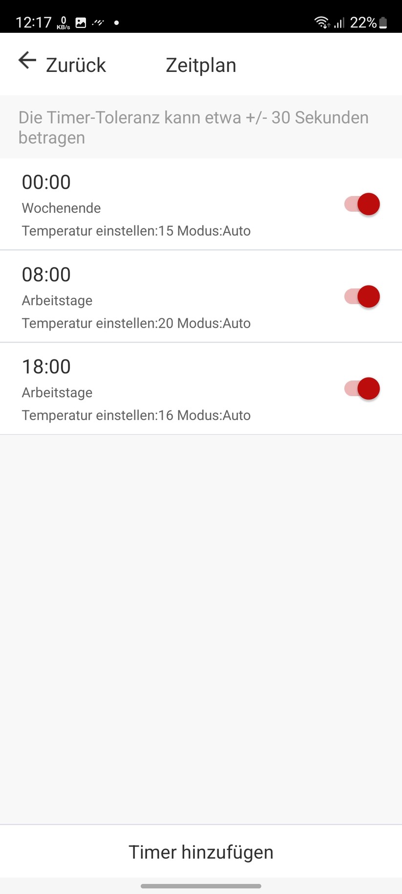 Brennenstuhl Heizkörperthermostat HT CZ 01: App - Heizpläne