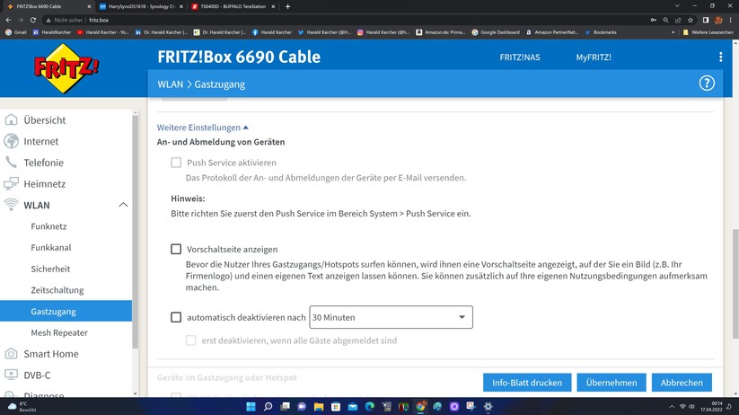 Fritzbox 6690 Cable - Konfiguration 