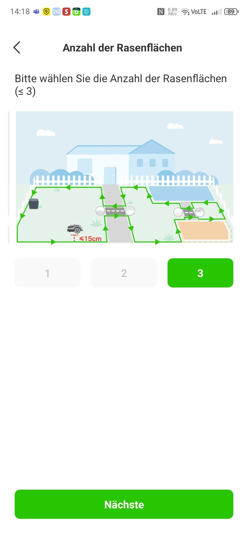 Roboup Raccoon 2 SE: Die Roboup-App liegt auf Deutsch und ist übersichtlich, sodass man den Mähroboter leicht konfigurieren und Zeitpläne erstellen kann.