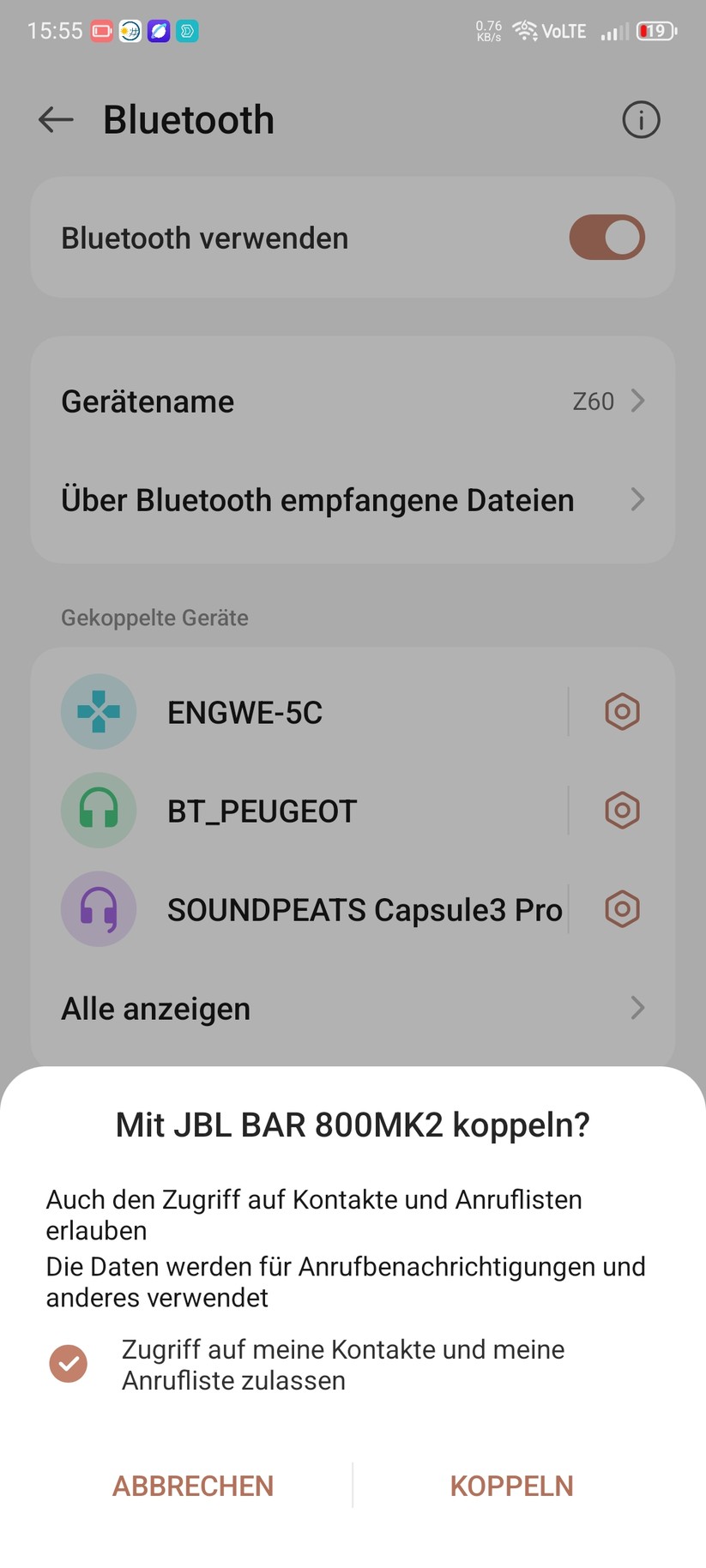 Die Einrichtung der Soundbar erfolgt mit der App JBL One