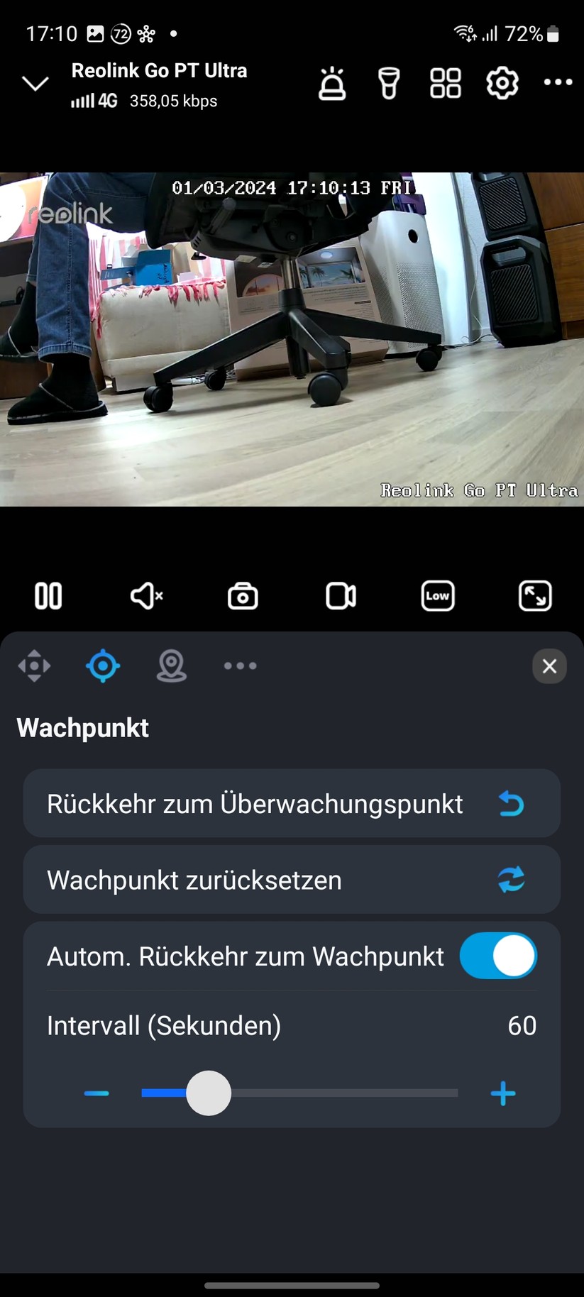 Reolink Go PT Ultra: Einrichtung und Einstellung mit mobiler App