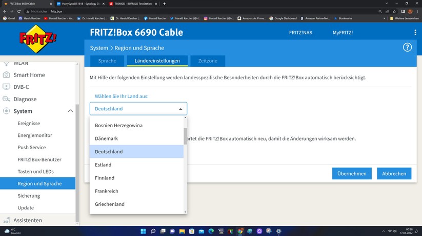 Fritzbox 6690 Cable - Konfiguration 