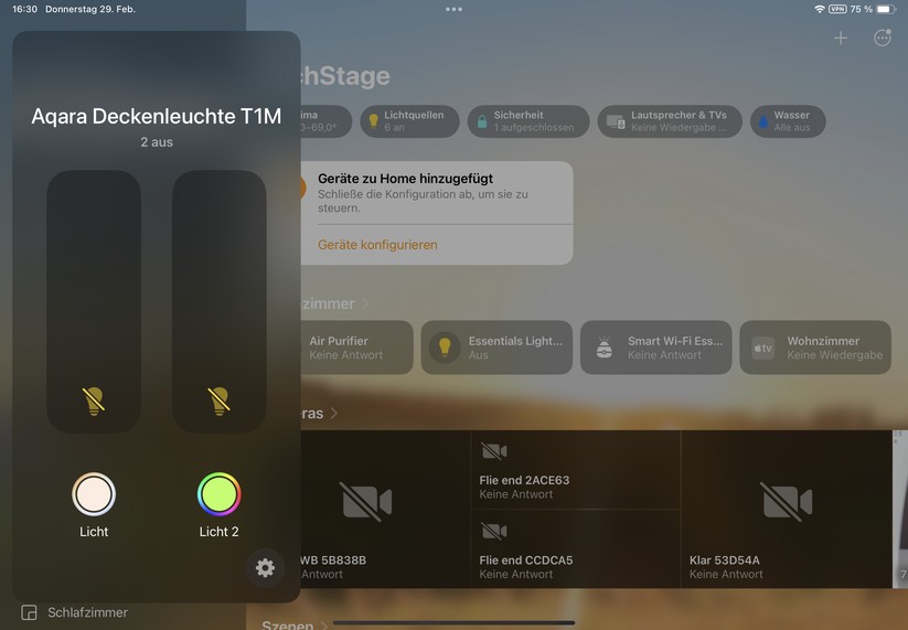 Dank Matter-Kompatibilität lässt sich die Aqara-Deckenleuchte unter anderem auch über Apple Home, Homey Pro und Home Assistant steuern. 