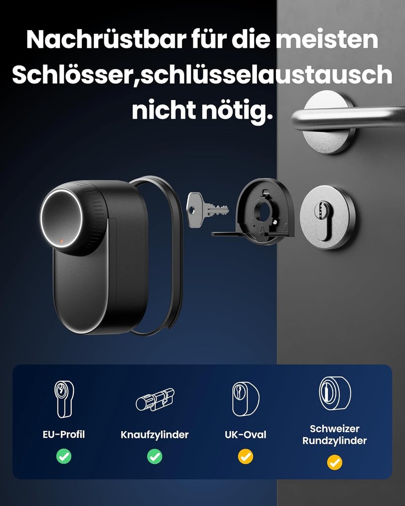 Switchbot Lock Ultra Vision Pro: Entsperren mit Gesicht, Hand, Fingerabdruck, NFC-Card, Code und App