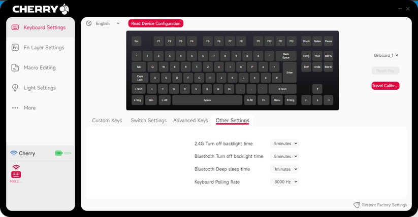 Cherry Xtrfy MX 8.2 Pro TMR Wireless - Bilder App 