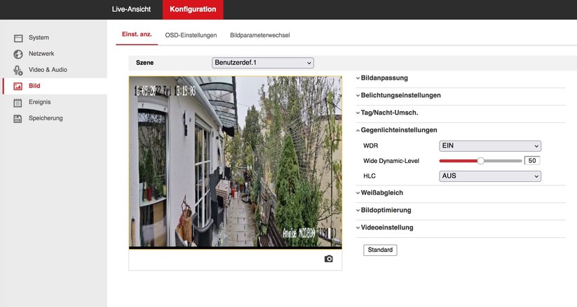 Annke NCD800 (I91BI): Einstellungsmöglichkeiten mit Browser