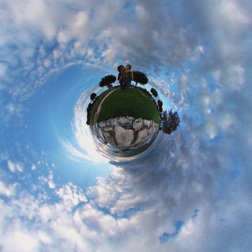 Ein Urlaubsfoto als Little-Planet-Aufnahme (LG 360 Cam)