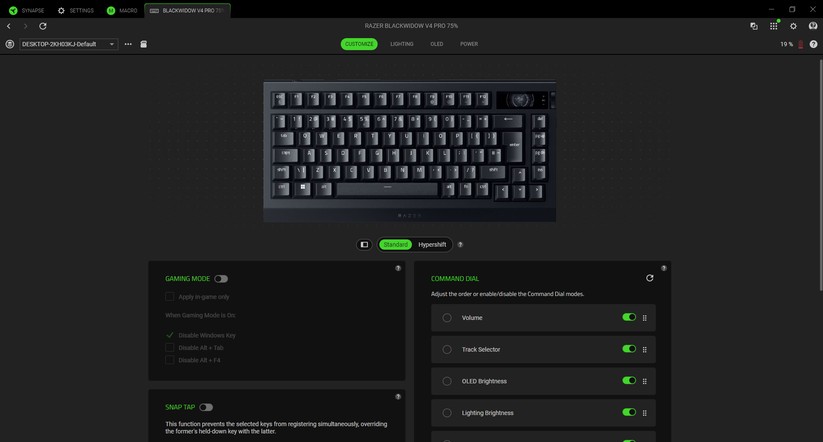 Razer Blackwidow V4 Pro 75 - Bilder App