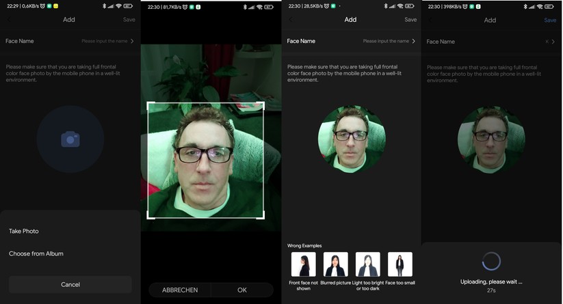 Aqara-G3: Für die Gesichtserkennung muss das aufgenommene Bild einer Person gut ausgeleuchtet sein.