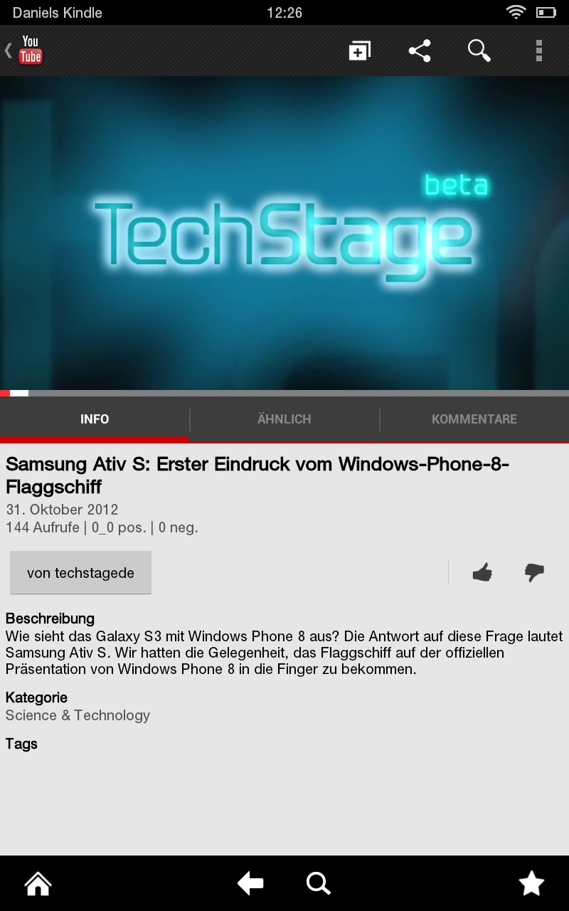 Youtube auf dem Kindle Fire HD