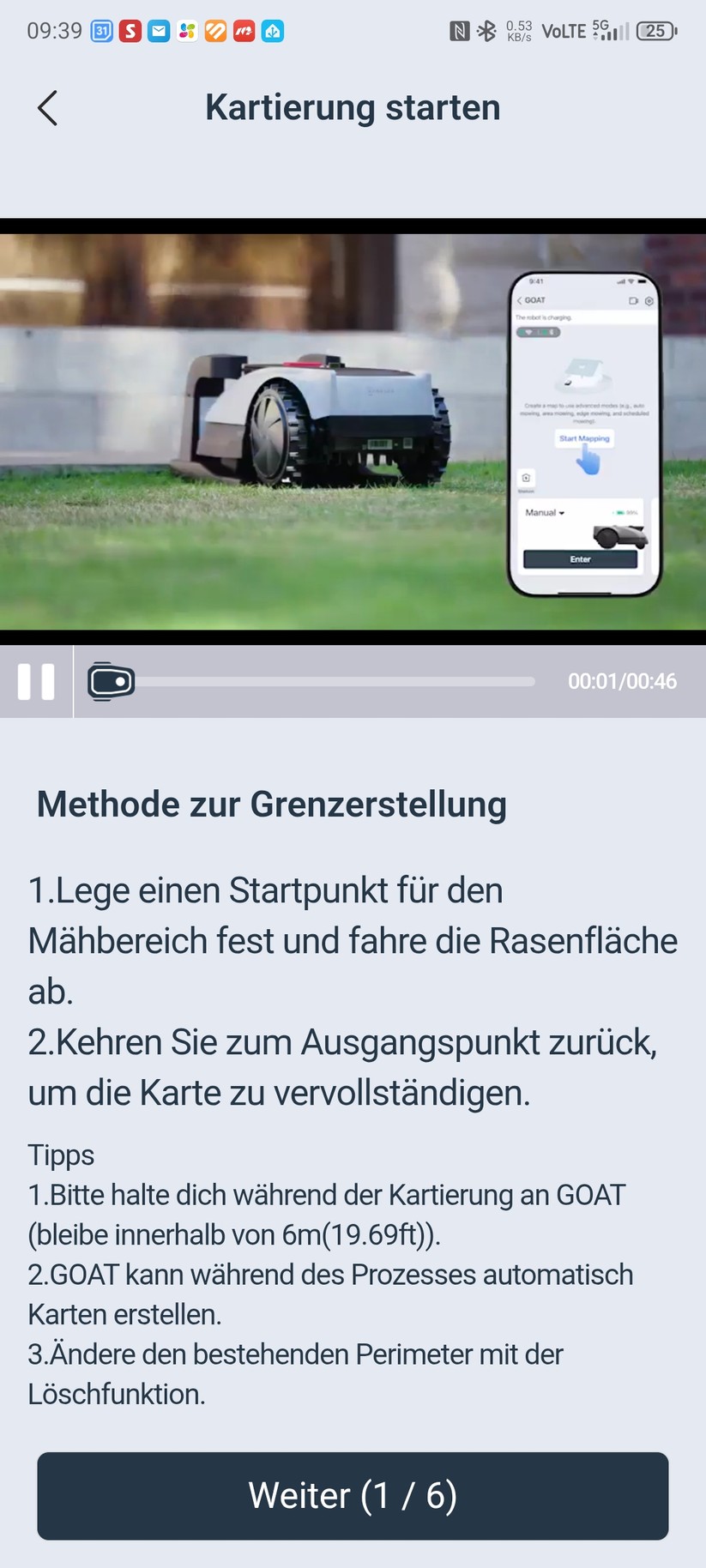 Ecovacs-App: Kartierung