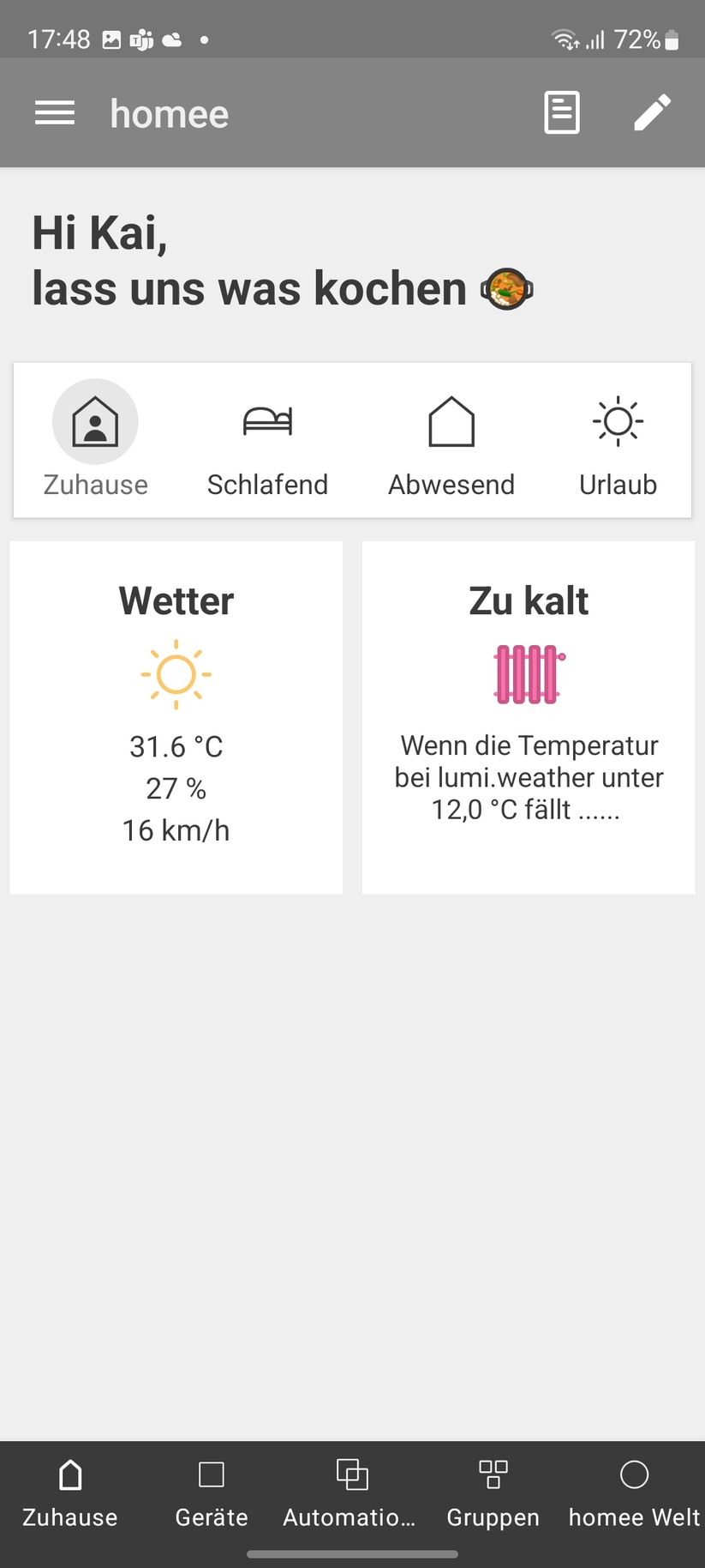 Homee: Smartphone- und Web-App
